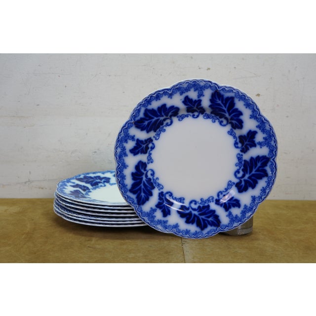Johnson Brothers 20 Pc Antique English Johnson Bros Normandy Flow Blue Porcelain Dinnerware For Sale - Image 4 of 17