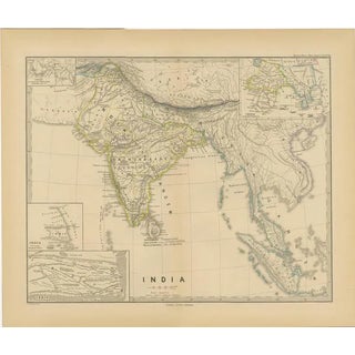 Cartography of the Indian Subcontinent, 1880s For Sale
