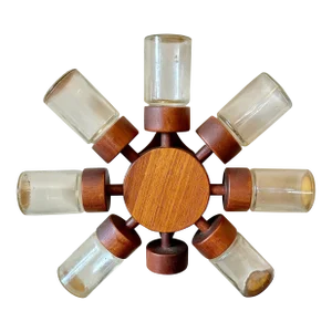 Mid Century Digsmed Design Denmark Teak Rotating Spice Rack