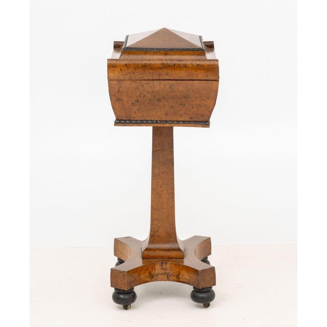 Regency Burl Elm Teapoy, 19th Century For Sale - Image 9 of 10