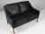 Børge Mogensen two-seat sofa new upholstery with black elegance aniline leather. Legs of teak. Model 2208, made by...