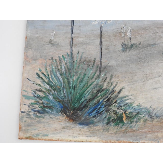 Early 20th Century Desert Yucca Landscape Painting For Sale - Image 4 of 7