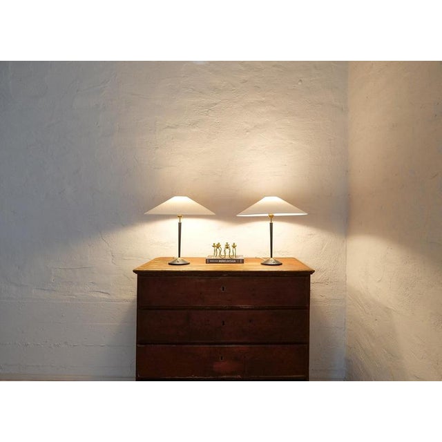 ASEA Mid-Century Modern Table Lamps in Brass and Cast Iron from Asea, 1950s, Set of 2 For Sale - Image 4 of 15