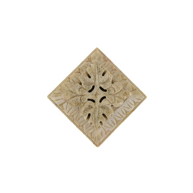 Antique White Hand-Carved Soapstone Trinket Box For Sale - Image 8 of 10