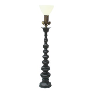 Japanese Mid-Century Modern Bronze Candlestick Lamp For Sale