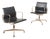 Swivel Chair EA 104 in Chrome-Plated Aluminum and Black Leather Upholstery by Ray and Charles Eames for Vitra, 1958 For Sale