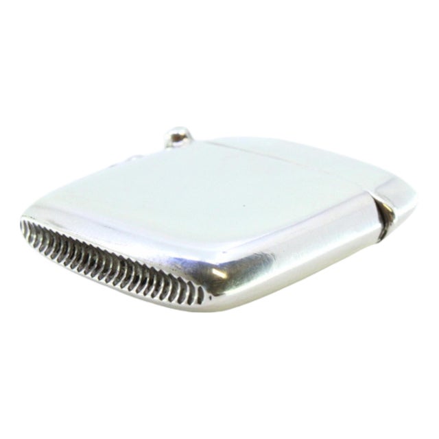 Plain Silver Matchbox with Hanging Ring For Sale