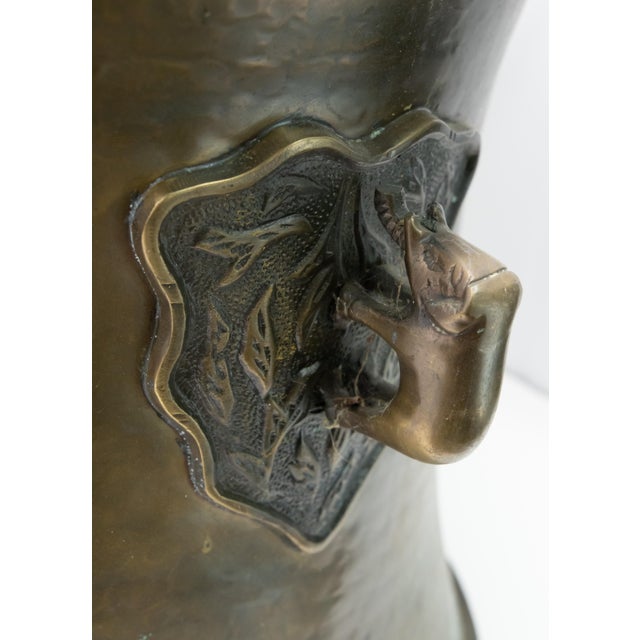 Metal Early 20th Century Jardinière Hammered Brass For Sale - Image 7 of 13