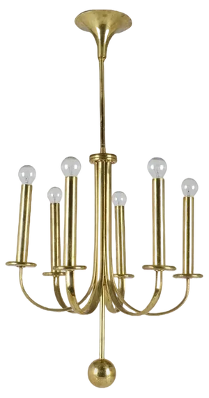Minimal Brass Chandelier, 1960s