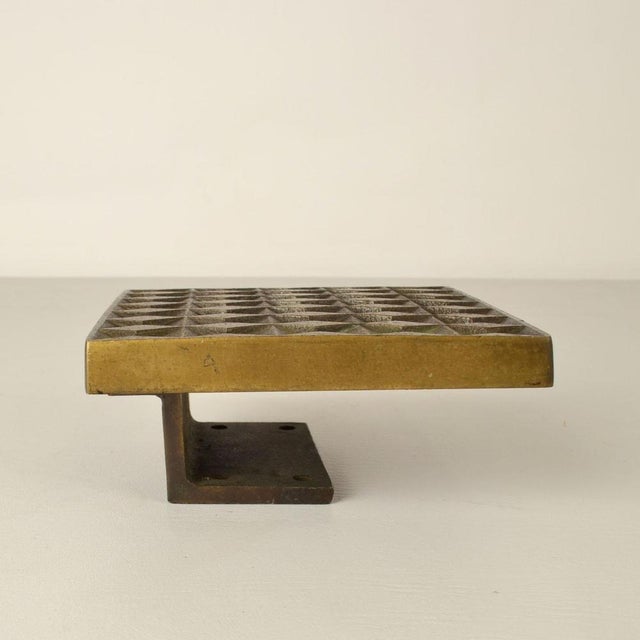 Square Push and Pull Door Handle in Bronze in Diamond Relief, 1970s For Sale - Image 10 of 13