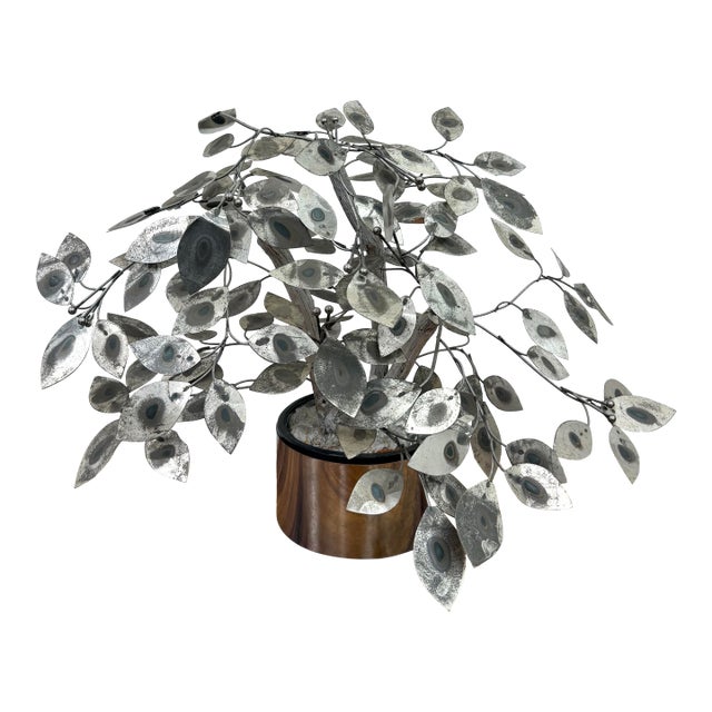 Vintage Metal Bonsai Tree Sculpture After Curtis Jere For Sale