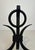 Black Pair of modernist wrought iron andirons For Sale - Image 8 of 12