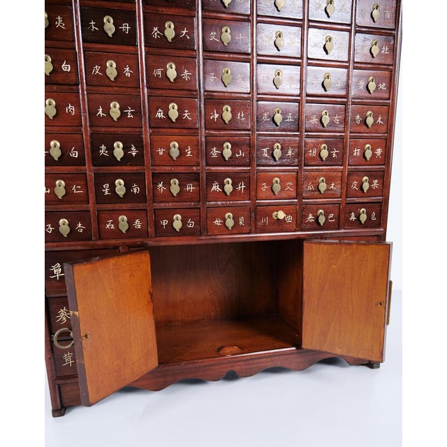 Antique Apothecary Cabinet with Drawers in Dark Wood, 1890s For Sale - Image 6 of 15