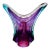 Joseph Nielander Gestural Art Glass Sculpture – Amethyst Teal & Clear Studio Glass For Sale