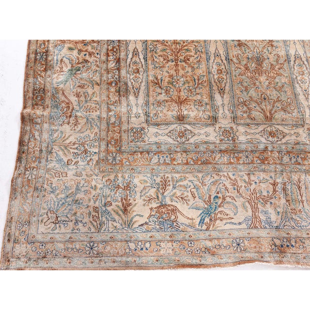 Authentic Early 20th Century Persian Kirman Handmade Wool Carpet For Sale - Image 11 of 11