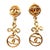 Chanel Vintage Gold Plated Round CC Twisted Cross Long Clip on Earrings, A Pair For Sale