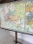 Large Colourful school map of Europe, named "Europe von 1815 bis 1871”. The map is made out of paper on canvas with wooden...