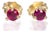 Mozambique Ruby Stud Earrings, Solid 14k Gold, 3mm Round, July Birthstone, Pair For Sale