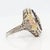 Silver Art Deco 14k Gold, Diamond, Seed Pearl, Rock Crystal, and Onyx Filigree Cocktail Ring For Sale - Image 8 of 11