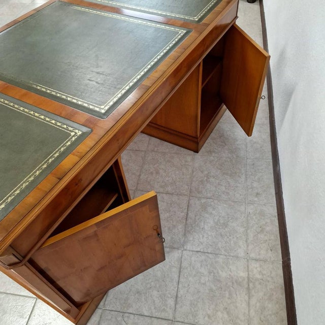 Brown Chesterfield Desk and Chair, 2000s, Set of 2 For Sale - Image 8 of 13