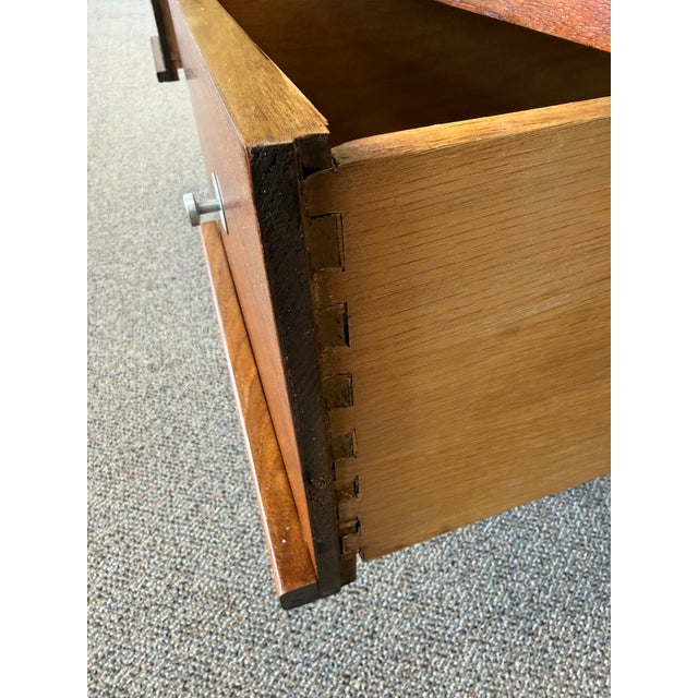 Hooker Furniture Mid Century Modern Walnut Floating Top Desk Attributed to Hooker Furniture’s Mainline Collection For Sale - Image 4 of 12