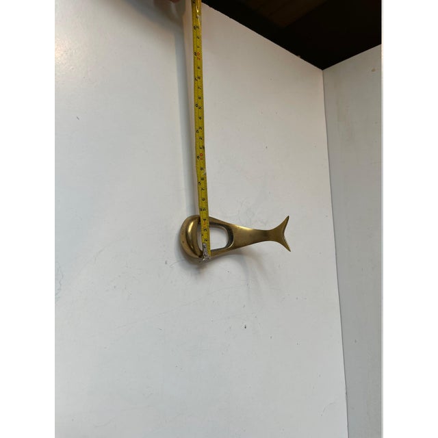 Scandinavian Whale Brass Pipe Rest in the style of Carl Auböck, 1950s For Sale - Image 6 of 9