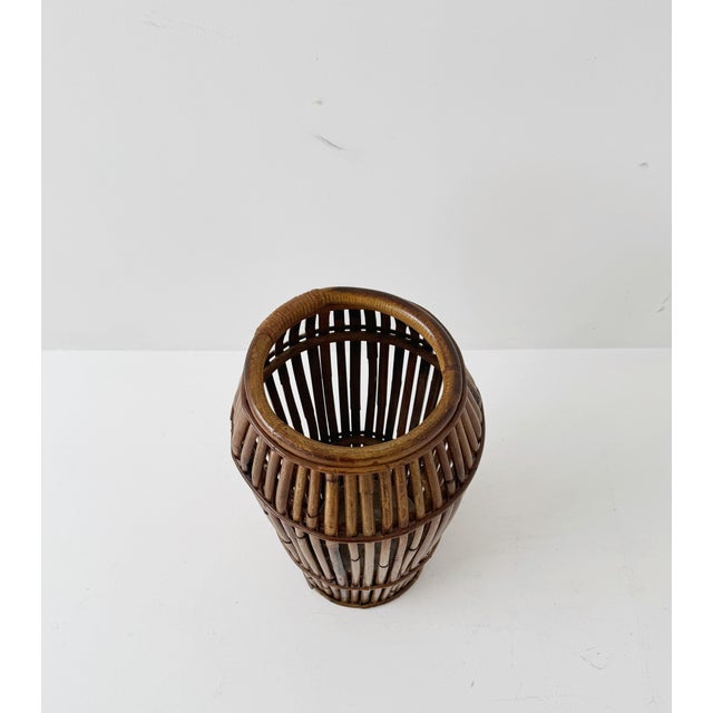 Vintage Rattan Umbrella Stand, 1960s For Sale - Image 4 of 4