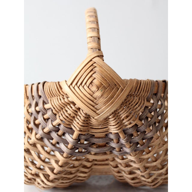 Vintage Handmade Buttocks Basket For Sale - Image 12 of 12