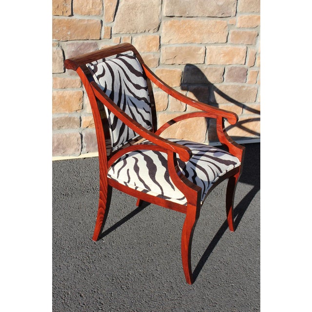 Pietro Costantini Zebra-Striped Dining Room Chairs—A Set of Six For Sale - Image 9 of 18