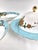 Turquoise Exquisite Three-Piece Bone China Serving Set With Covered Dome Turquoise Border & Peony Motif For Sale - Image 8 of 13