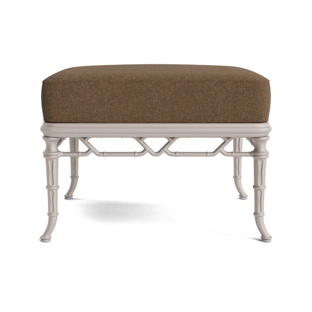 Contemporary Brown Jordan Calcutta Ottoman, Dove frame with Fusion Moccasian fabric For Sale - Image 3 of 11