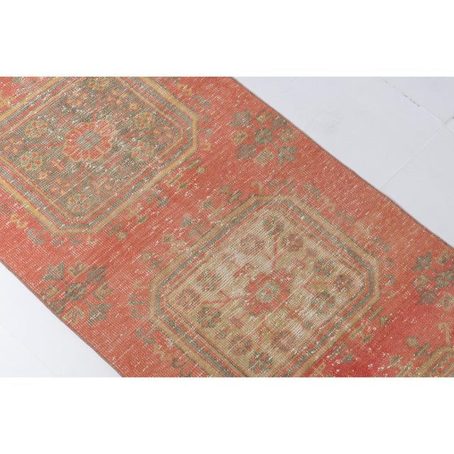 Textile Faded Antique Medallion Runner For Sale - Image 7 of 10
