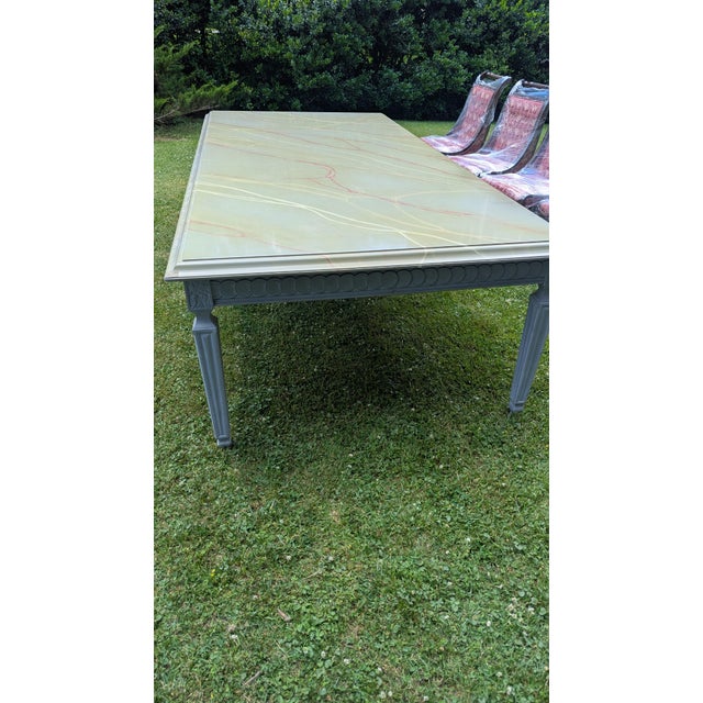 Dorothy Draper Vintage Custom Made Dining Room Table Attributed to Carleton Varney For Sale - Image 4 of 4