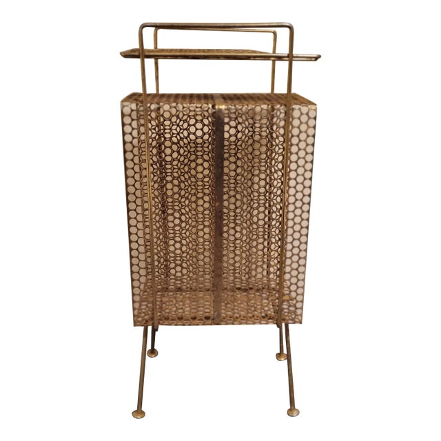 1960s Vintage Brass Ashtray and Record/Magazine Holder For Sale