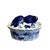 A lovely, vintage Chinoiserie koi fish vessel. Features a an oval form decorated in blue and white designs with a figural...