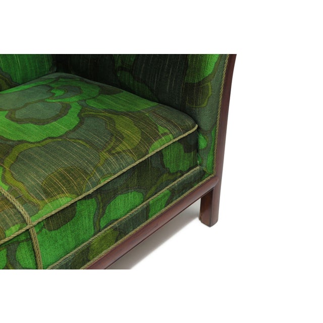 1930's Attributed to Frits Henningsen Sofa With Dramatic Flared Arms of Mahogany. For Sale - Image 10 of 12