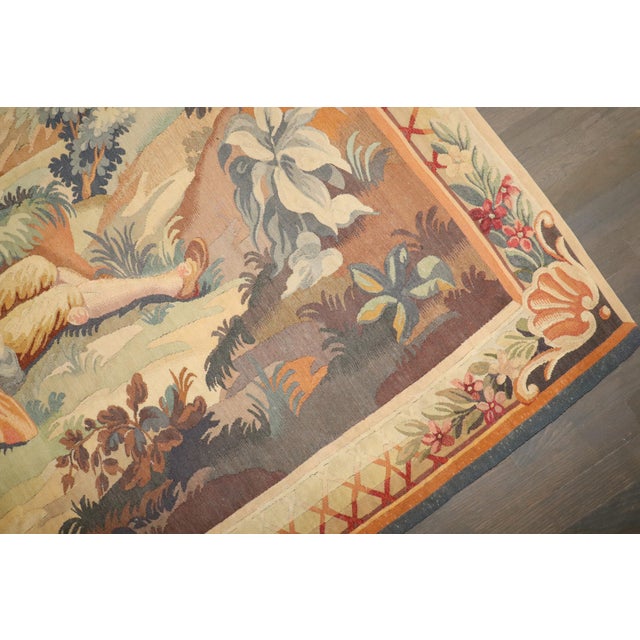 Brown Late 19th Century Zabihi Collection French Tapestry - 5'10" x 7' For Sale - Image 8 of 12