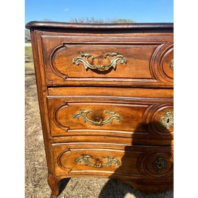 18th Century French Provincial Louis XV Solid Walnut Chest of Drawer / Commodes For Sale - Image 11 of 15