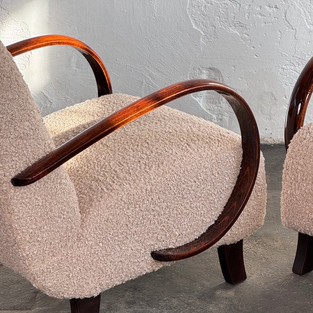 H-410 Armchairs by Jindrich Halabala for Up Závody, 1930s, Set of 2 For Sale - Image 3 of 15