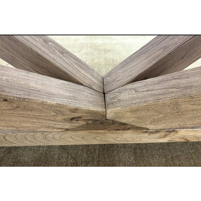 Arhaus Tuscany Dining Table — 118" Handcrafted in Italy | Solid Poplar Wood | Curated Trestle Base For Sale - Image 16 of 18