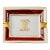 Vintage Limoges France Porcelain Ashtray, Hand-Painted Italian Monogram by Beatrice Menicossi, 1997 For Sale