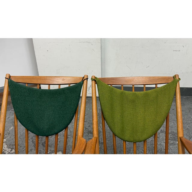 Light Green Frank Reenskaug for Bramin Mobler Rocking Chairs, Circa 1960's, Pair For Sale - Image 8 of 12
