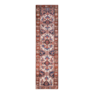 1920s Multicolor Geometric Tribal Antique Nw Persian Rug 3'5" X 12'7" Handknotted Wool Carpet