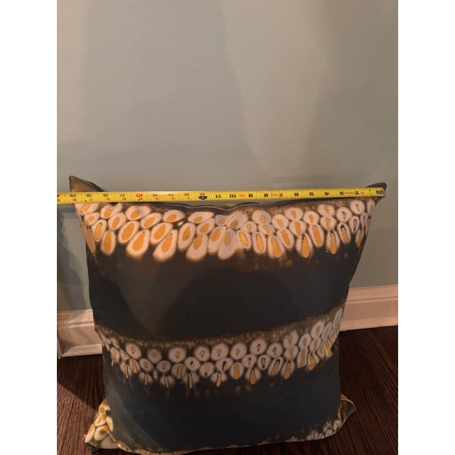 Textile Pair of Custom Jim Thompson Olive Silk Pillows For Sale - Image 7 of 8