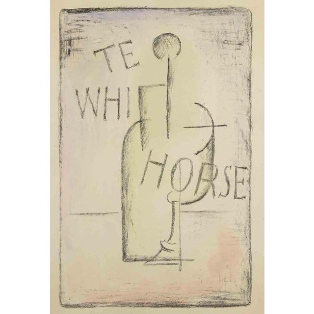 Realized by Carrà in 1944, this wonderful lithograph recalls the famous early futurist/cubist drawing "Ritmi di Bottiglia...