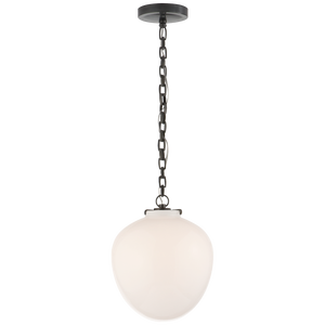 Thomas O'Brien for Visual Comfort Signature Katie Acorn Pendant in Bronze with White Glass