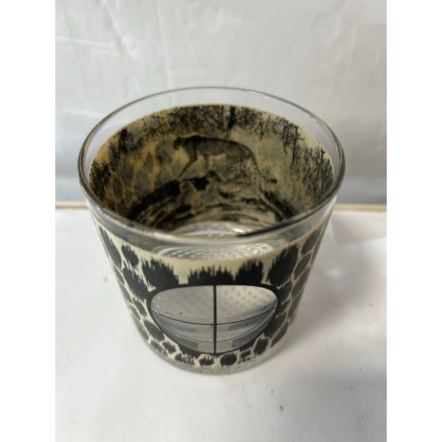 Glass 1980s Big Game Animal Print Glasses- Set of 7 For Sale - Image 7 of 8