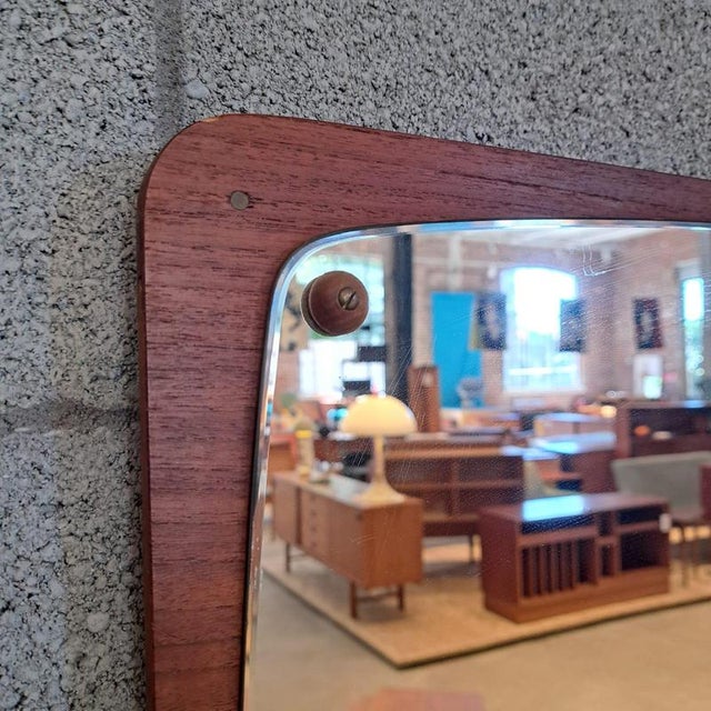Vintage Danish Rectangular Teak Mirror, 1960s For Sale - Image 3 of 4
