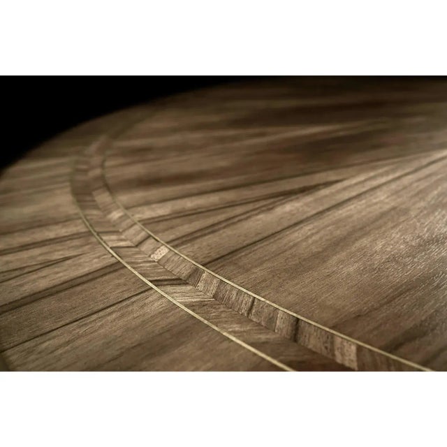 Tan Regency Style Golden Dining Table For Sale - Image 8 of 11