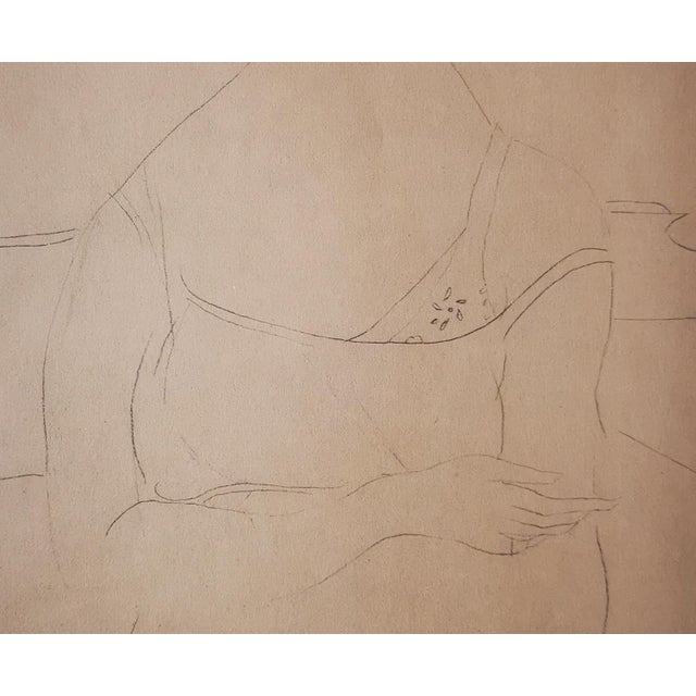 Black Amedeo Modigliani, Seated Woman in Shirt, 1959, Original Lithograph For Sale - Image 8 of 14